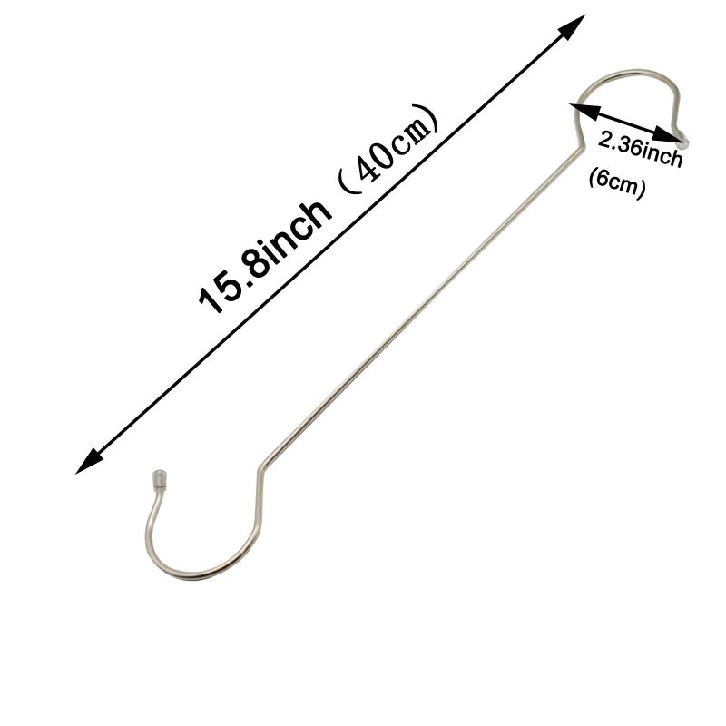 Maydahui 5 PCS Extra Long 16 inch S Shaped Hooks Stainless Steel Large Size Silver Hanger for Bird Feeder Plant Hanger Tree Branch Hook Clothes Outdoor Lights - Image 2